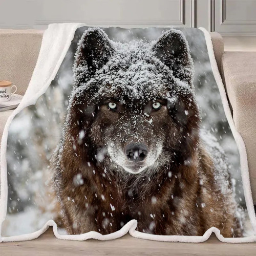 Snowing Wolf Blanket