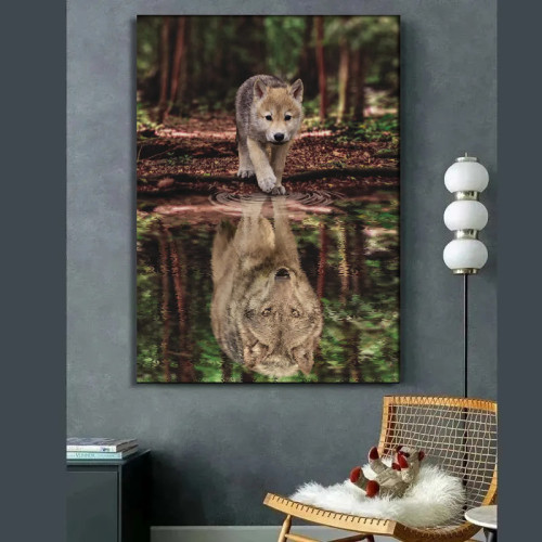 Wolf Cub Painting Art