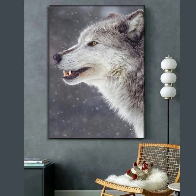 Snow Wolf Painting Art