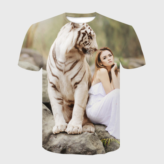 Tiger And Woman T-Shirt