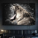 Lioness Roaring Painting Art