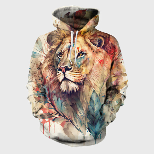 Watercolor Lion Hoodie