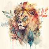 Watercolor Lion Hoodie