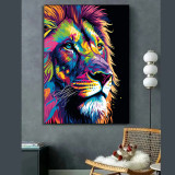 Colorful Lion Painting Art