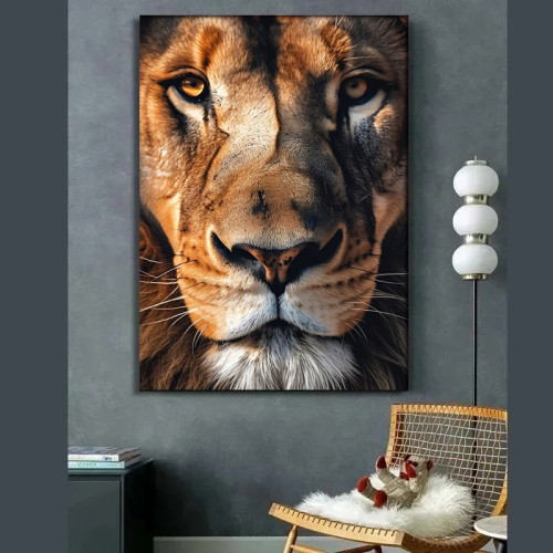 3D Lion Print Painting Art