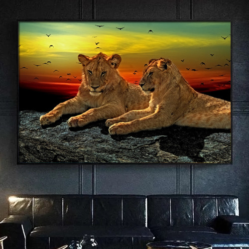 Lion Brothers Painting Art