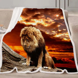 Sunset Lion Blanket