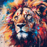 Colorful Painting Lion T-Shirt