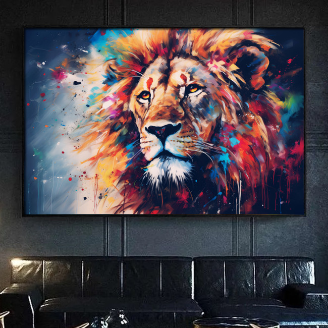 Colorful Painting Lion Painting Art