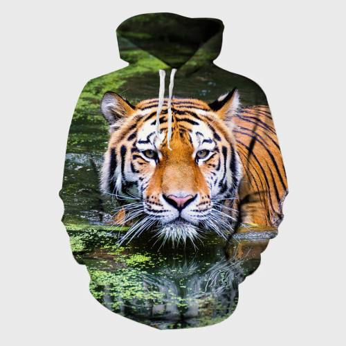 Swimming Tiger Hoodie