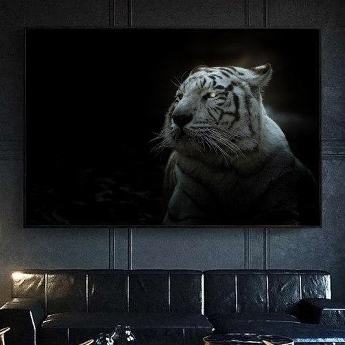 White Tiger Painting Art