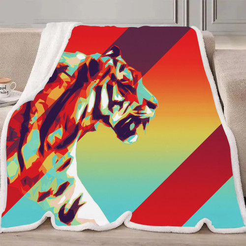 Geometric Tiger Blanket