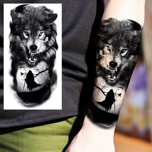 Halloween Scary Wolf Tattoo