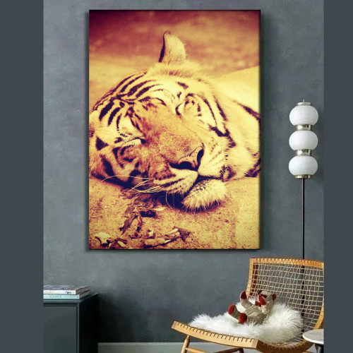 Sleeping Tiger Painting Art