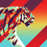 Geometric Tiger Painting Art