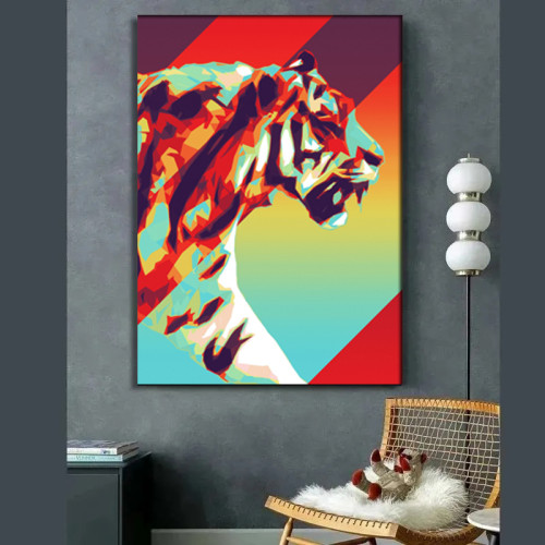 Geometric Tiger Painting Art