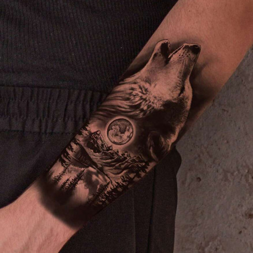 Howling Wolf Tattoo