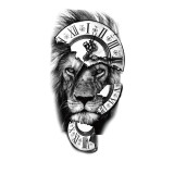 Lion Clock Tattoo