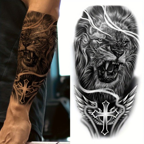 Lion Cross Tattoo