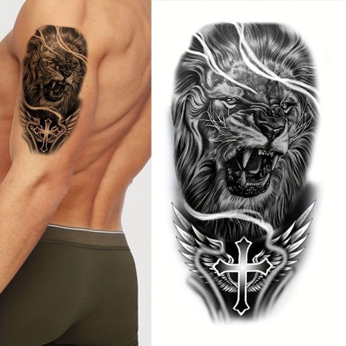 Lion Cross Tattoo