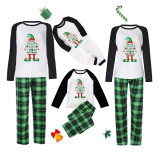 Naughty List Elf Christmas Family Pajamas Green Plaids Pajamas Set