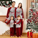 Most Wonderful Time Christmas Family Pajamas Red Plaids Pajamas Set