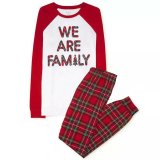 We Are Family Christmas Pajamas Red Plaids Set