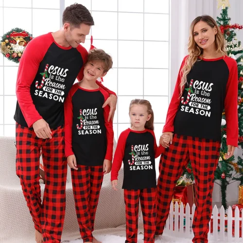 Jesus Is The Reason For The Season Christmas Matching Family Pajamas Set