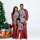 Most Wonderful Time Christmas Family Pajamas Red Plaids Pajamas Set