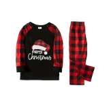 Merry Christmas Letter Christmas Family Pajamas Red Plaids Pajamas Set