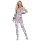 Deer Snowflake Snow Christmas Matching Family Pajamas Onesie Set