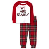 We Are Family Christmas Pajamas Red Plaids Set