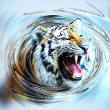 Abstract Tiger Head Painting Art