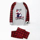 Skiing Penguin Merry Christmas Family Pajamas Plaids Pajamas Set