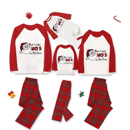 Santa Claus HO'S Christmas Family Pajamas Plaids Pajamas Set