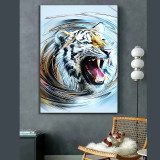 Abstract Tiger Head Painting Art