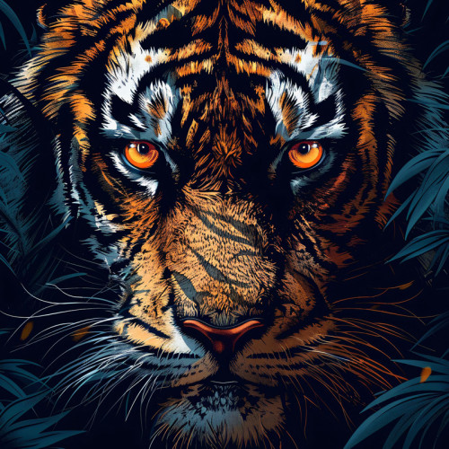 Tiger Head Painting Art