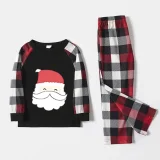 Santa Claus Head Christmas Family Pajamas Plaids Pajamas Set