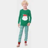 Santa Claus Head Christmas Family Pajamas Plaids Pajamas Set