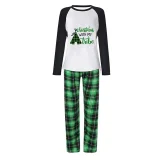 Christmas With My Tribe Christmas Family Pajamas Green Plaids Pajamas Set