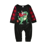 Santa Jurassic Dinosaur Christmas Family Pajamas Plaids Pajamas Set