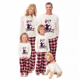 Skiing Penguin Merry Christmas Family Pajamas Plaids Pajamas Set