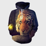 Bored Tiger In Light Hoodie