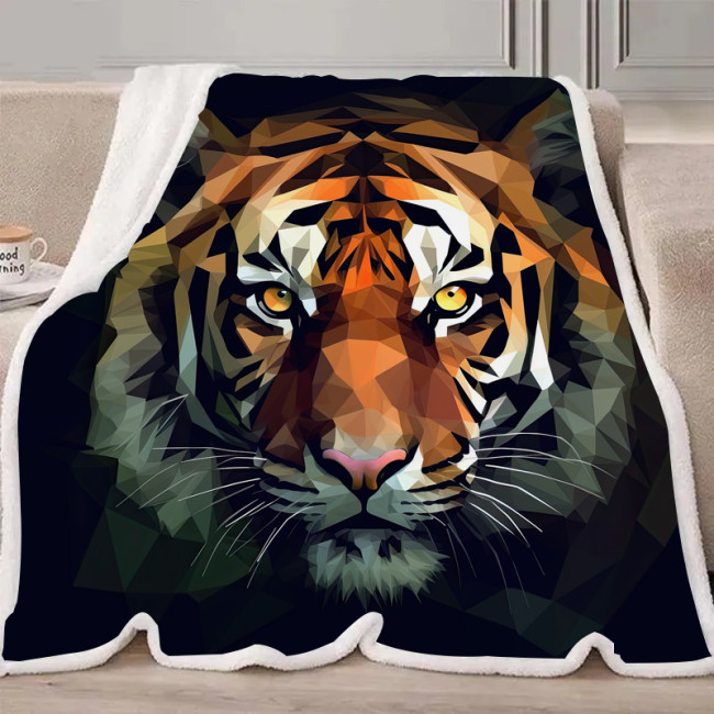 Geometric Tiger Blanket