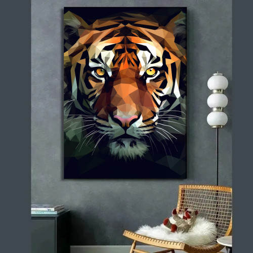 Geometric Tiger Painting Art