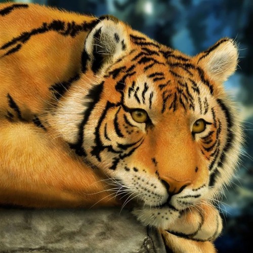 Anime Tiger Painting Art