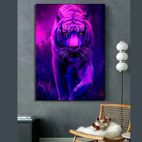 Purple Tiger Painting Art