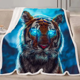 Glowing Eye Tiger Blanket