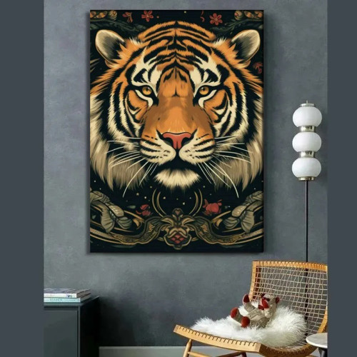 Floral Tiger Painting Art