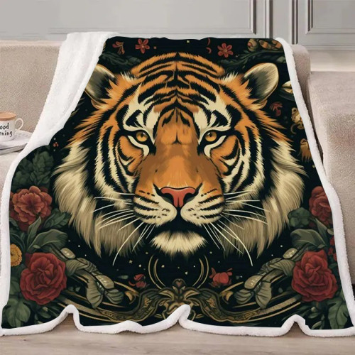 Floral Tiger Blanket